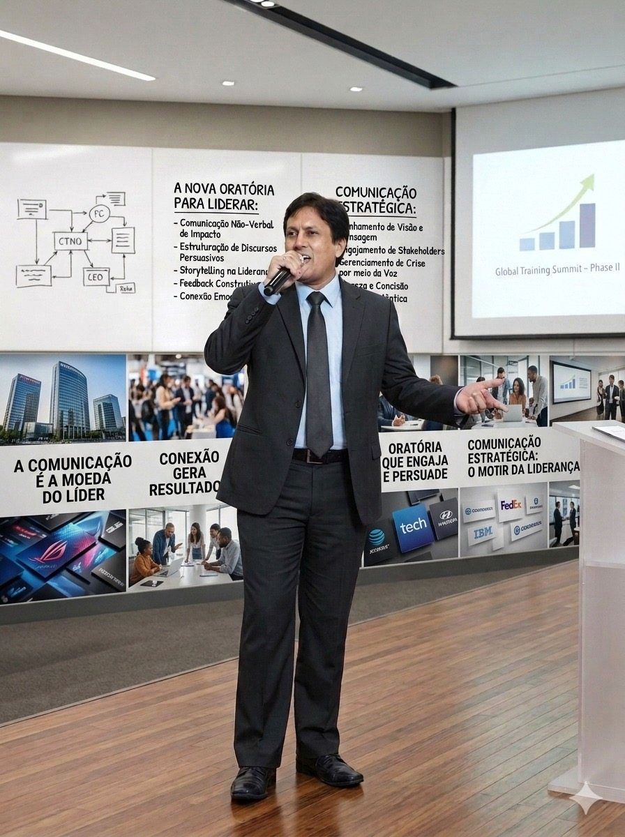 Morib Macedo apresentando o método A Nova Oratória para Liderar